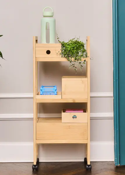 Bamboo storage trolley - 80 cm 