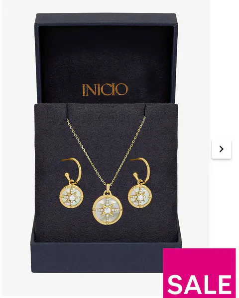 Inicio Gold Plated and Mother of Pearl Celestial Starburst Set