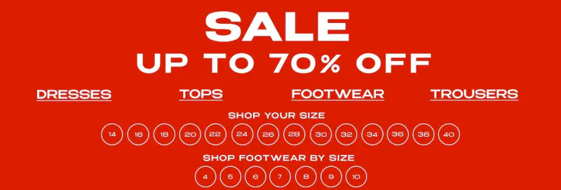 Sale up to 70% off