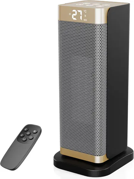 Portable Electric Heater - 2000W Energy Efficient Silent Space Heater, 3 Modes, ECO Mode & 12H Timer, Tip-Over/Overheat Protection, 70° Oscillation with PTC Ceramic Heater Fan for Home
