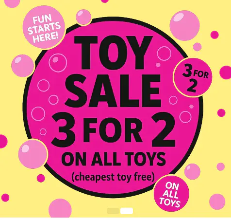 3 for 2 on toys