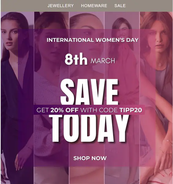 20% off at Tipperary Crystal for International Womens Day