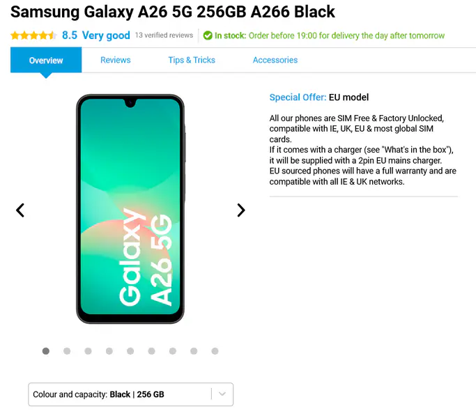 Samsung Galaxy A26 5G 256GB A266 Black