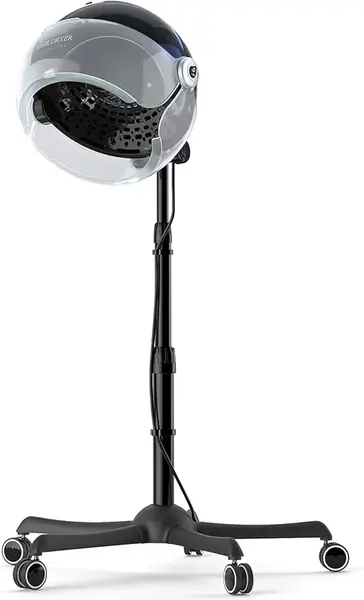 Standing Hair Dryer, Hood Dryers for Afro Hair, Hair Steamer Cap for Deep Conditioning, Professional Ionic Hooded Hairdryer for Home & Salon, Adjustable Hair Dryer Hood Bonnet (Black)