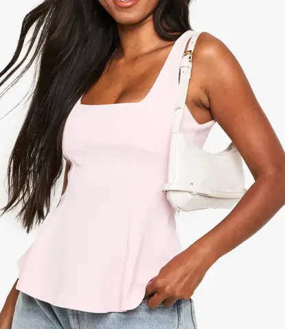 boohoo Scoop Neck Peplum Top