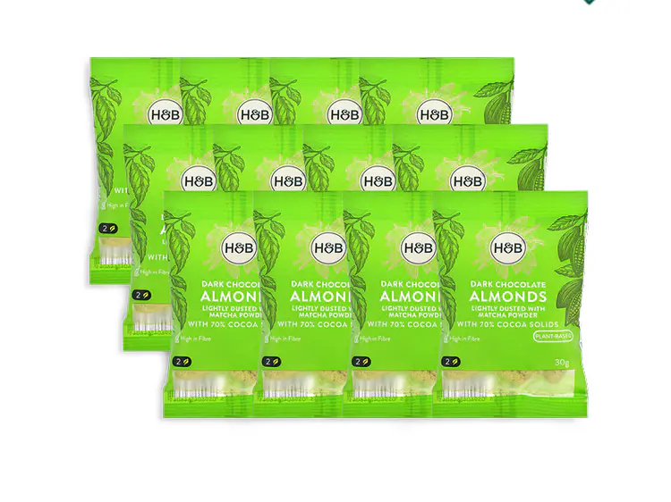Holland & Barrett Dark Chocolate Matcha Almonds 12x 30g
