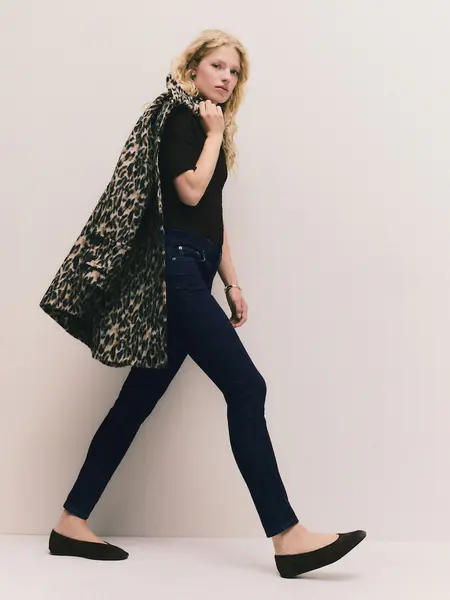 Rinse Blue Button Fly Skinny Jeans