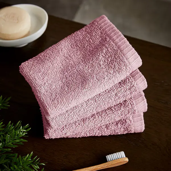 Catherine Lansfield Quick Dry Cotton Face Cloth 4 Pack Pink