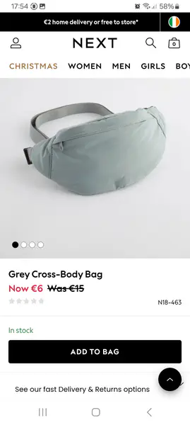 Grey crossbody bag