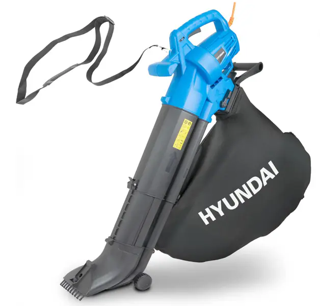 Hyundai Leaf Blower, Garden Vacuum & Mulcher with Large 45L Bag, 12m Cable, 62-170mph Variable Airspeed, Powerful 3000w & 3 Year Warranty