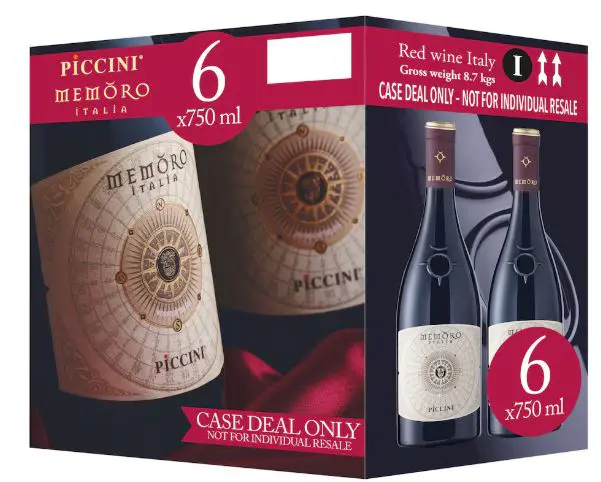 Case of red wine for €50 (half price with club card)