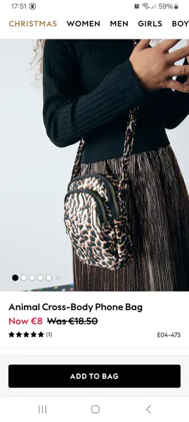 Animal print crossbody phone bag