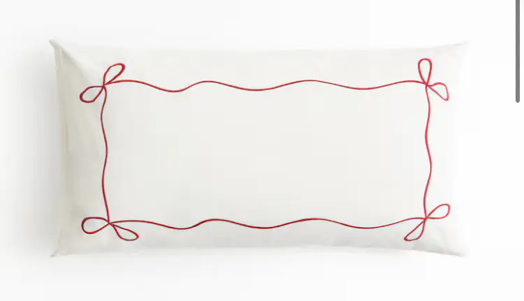 Embroidered Cotton Percale Pillowcase