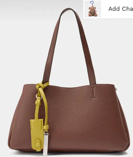 Plain Tote Bag With Pendant