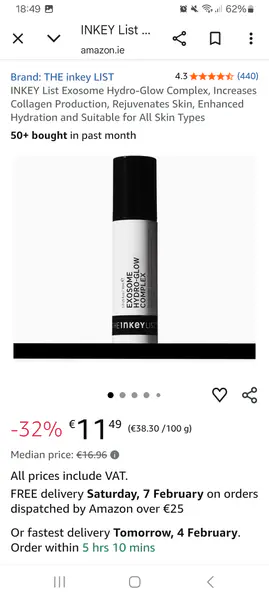 INKEY List Exosome Hydro-Glow Complex, Increases Collagen Production, Rejuvenates Skin, Enhanced Hydration and Suitable for All Skin Types