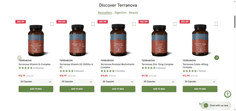 Save 25% on Terranova Nutrition