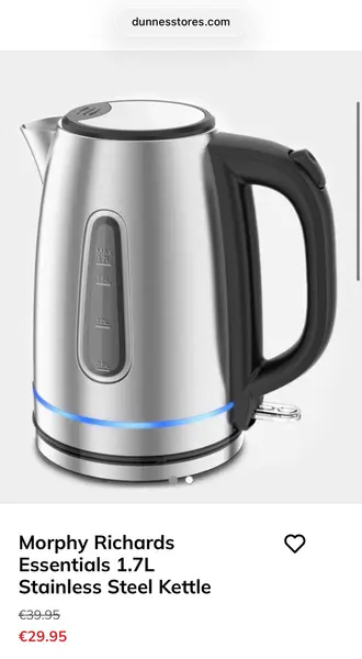Morphy Richards Essentials 1.7L Stainless Steel Kettle