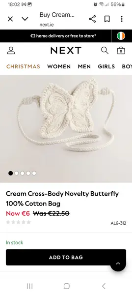 Novelty butterfly bag