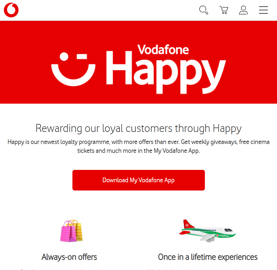 Vodafone Fantastic freebies - Scratch to win every week on app