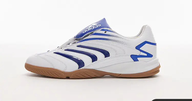 adidas Originals Predator Sala trainers in white and blue