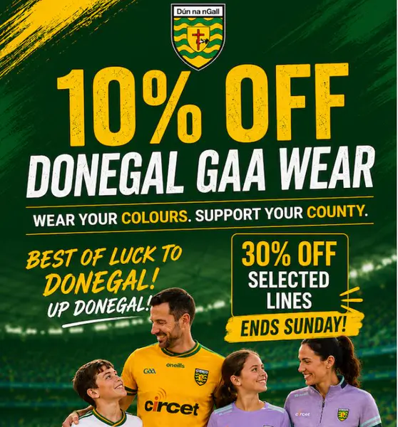 10% OFF Donegal GAA Wear
