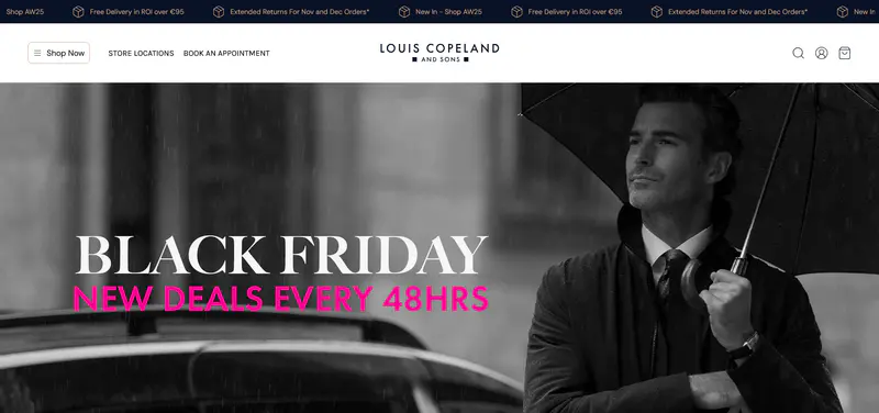Black Friday deals at Louis Copeland changing every 48hrs