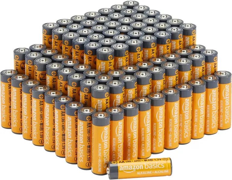 Amazon Basics AA 1.5 Volt Performance Alkaline Batteries, 100-Pack