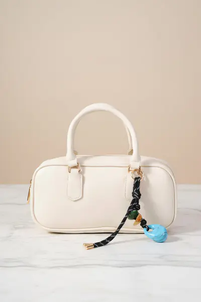 Cream Structured Bowling Bag