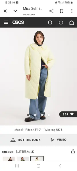 Miss Selfridge quilted maxi coat in buttermilk