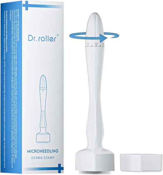 Derma Stamp Hair, Adjustable 0-3 mm Microneedling Dermastamp Hair with 140 Micro Needles, Derma Roller for Hair, Beard, Face, Body