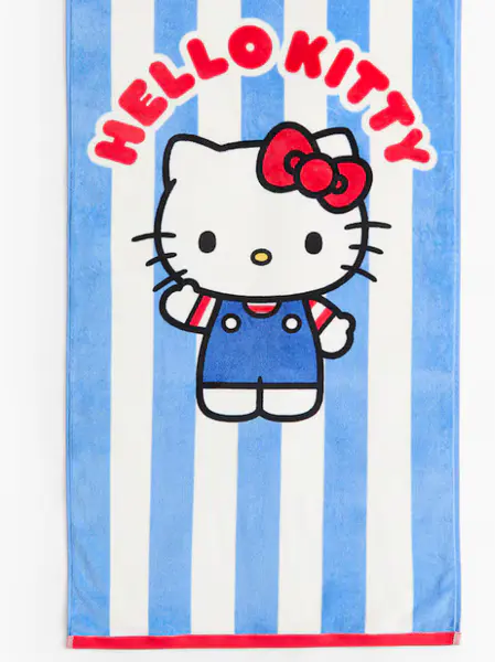 Print-motif Terry Bath Towel