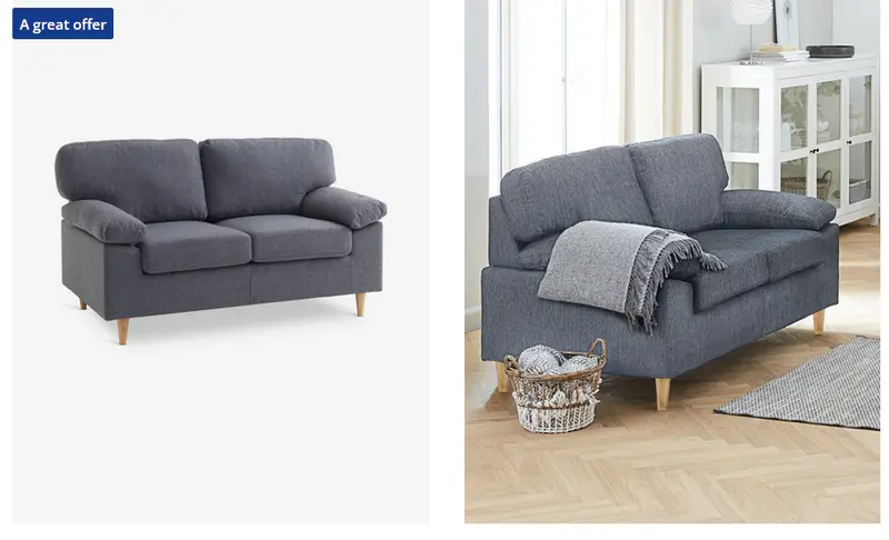 Sofa GEDVED 2-seater grey