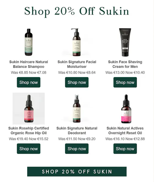 20% off Sukin