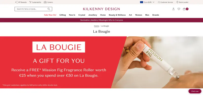 Spend over €50 on La Bougie get Free Mission Fig roller fragrance