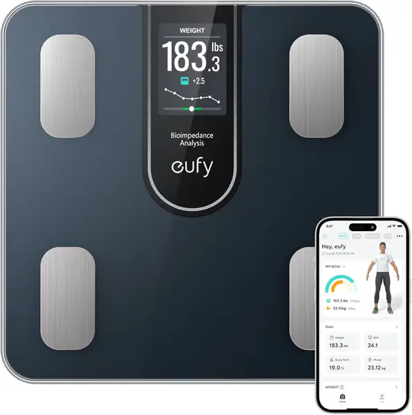 eufy Smart Personal Scales C20, Digital Body Fat Scale, Large TFT Display, Bluetooth, 16 Readings for Weight, BMI and Much, Multi-Modes, High Precision