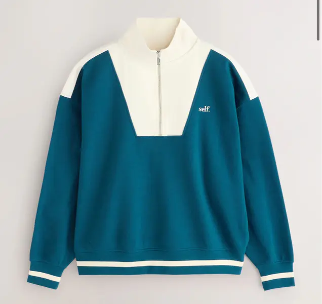 Teal Blue Half Zip Sweatshirt