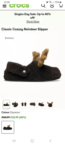 Croc reindeer slippers