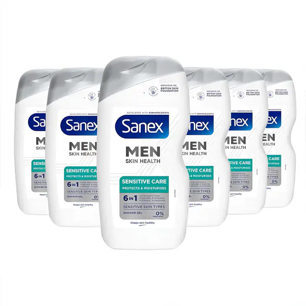 Sanex Men Skin Health Sensitive Care Shower Gel 400ml x 6