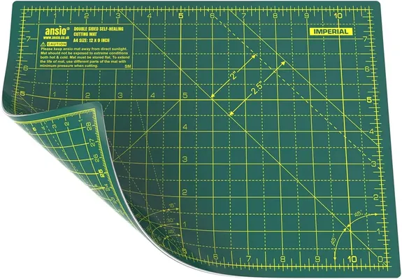 ANSIO Craft Cutting Mat Self Healing A4 Double Sided 5 Layers - Quilting, Sewing, Scrapbooking, Fabric & Papercraft