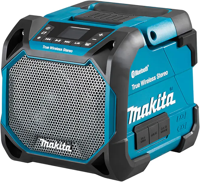 Makita DMR203 Li-Ion Job Site Speaker with Bluetooth, AM/FM Radio, 10.8V/12V Max CXT/14.4V/18V LXT, Bare Unit