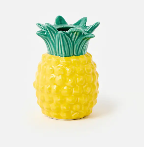 Cool Pineapple Yellow Ceramic Candle Holder