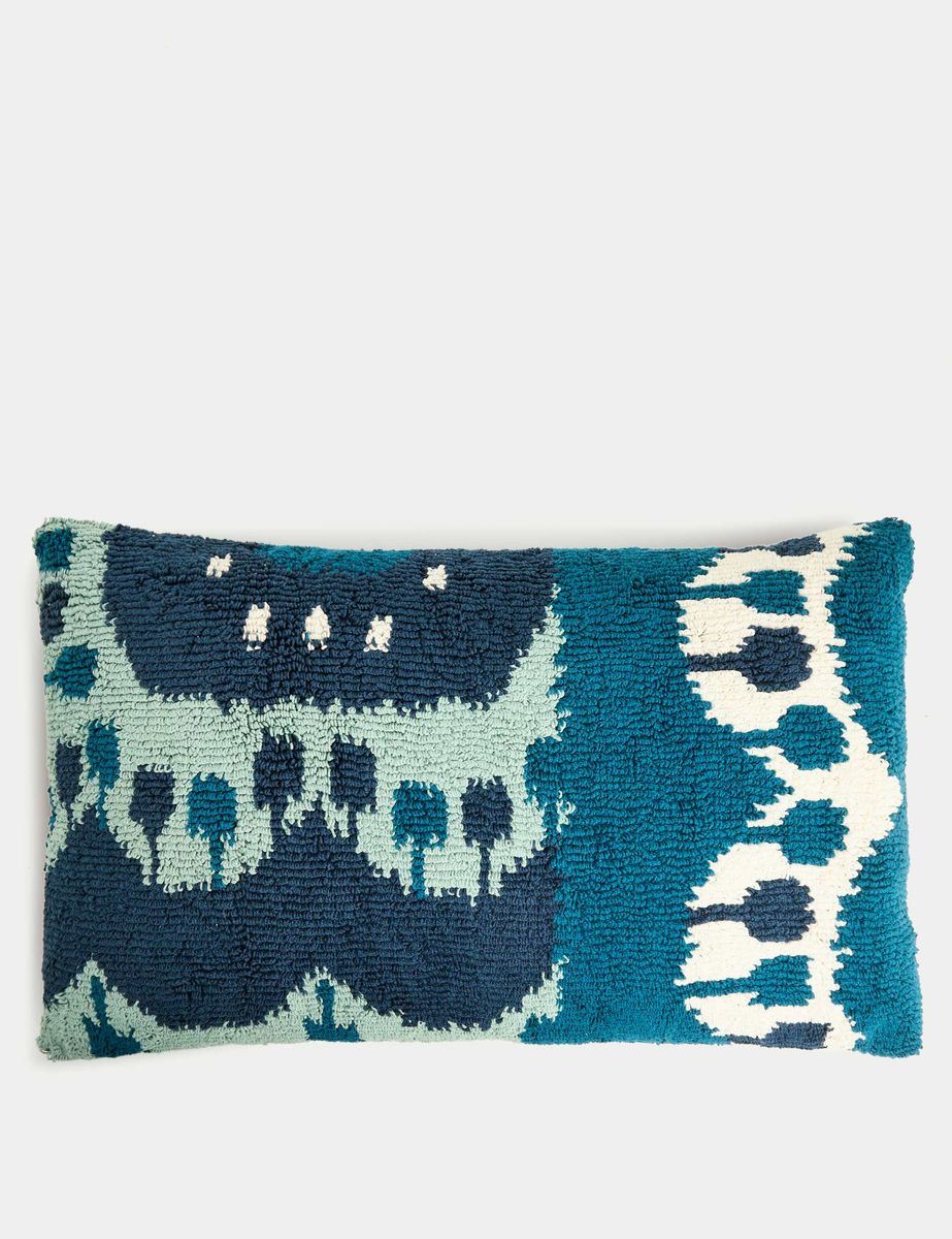 M&S X Fired Earth  Kiso Cotton Rich Loop Stitch Bolster Cushion