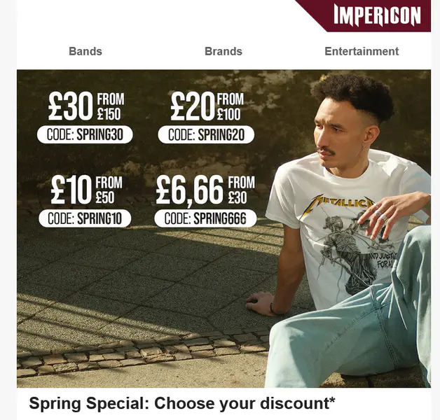 Spring Special: Choose your discount up to €30 off