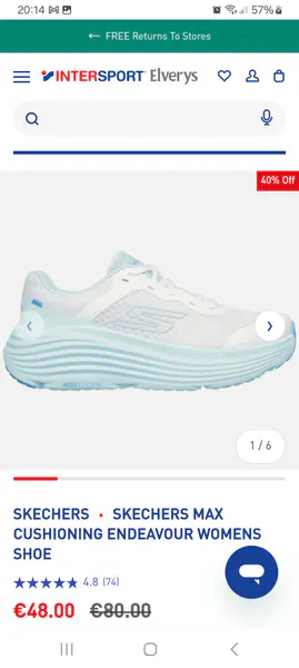 Skechers Max cushioning shoe