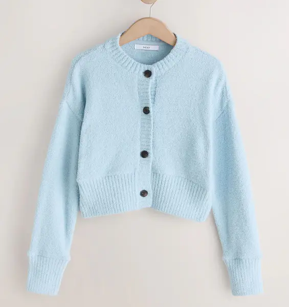 Light Blue Cosy Button Up Cardigan
