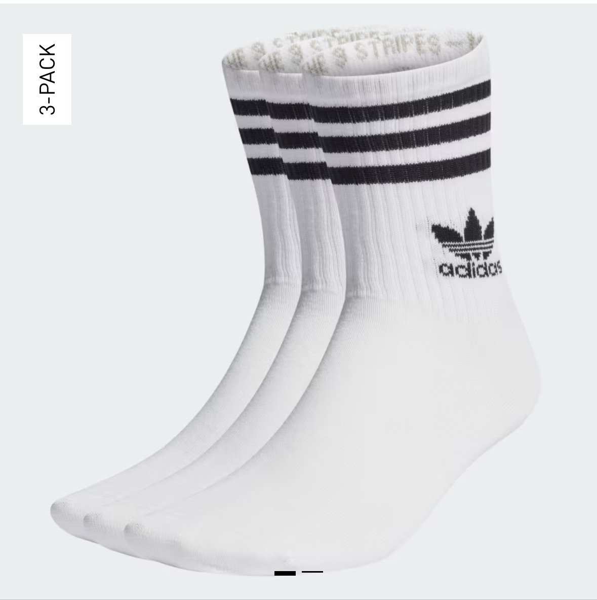 Adidas Originals Mid Crew Socks - 3 pairs - (White or Purple/Pink/White) - Free C&C/Del (with sign-up)