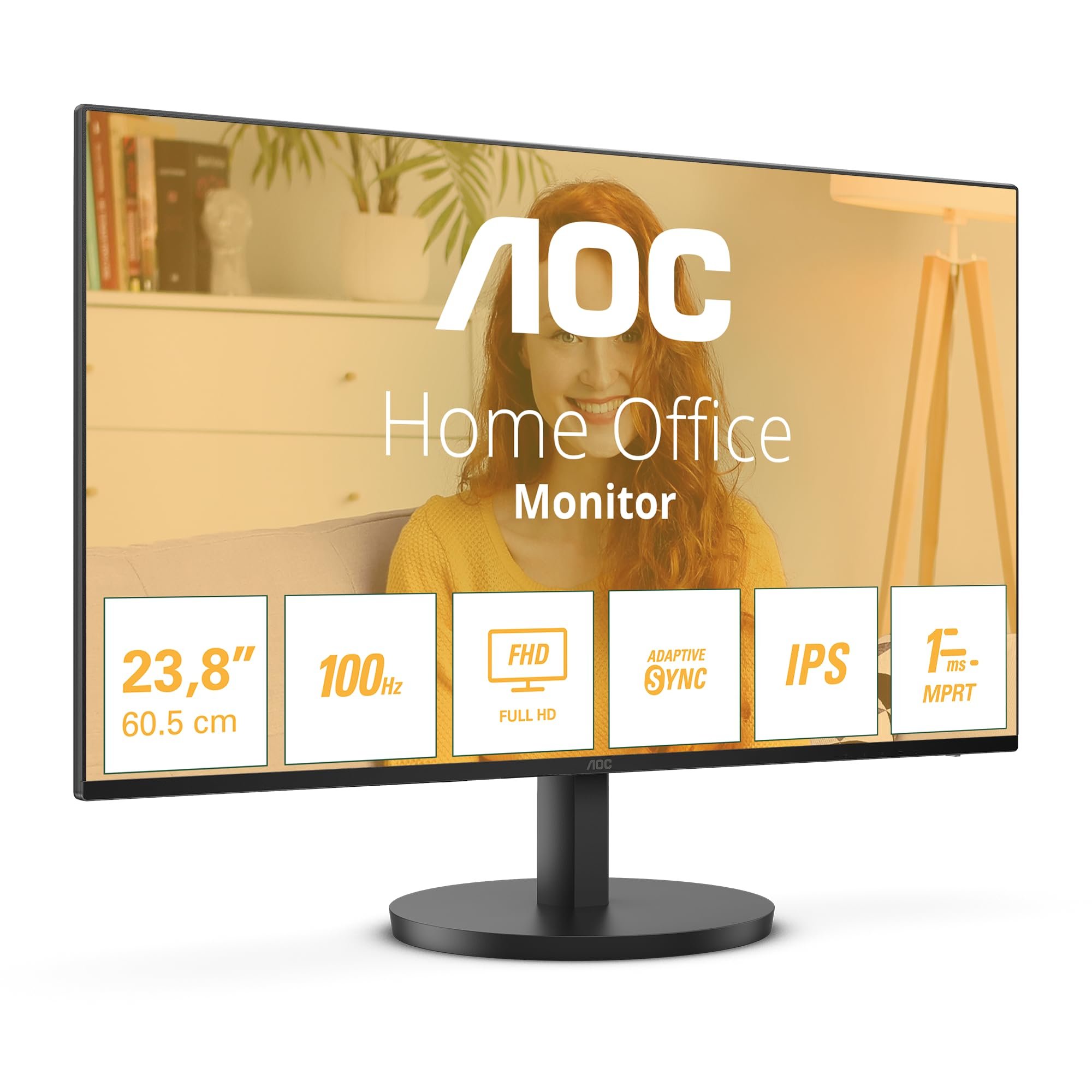AOC 24B3HA2 - 24 Inch FHD monitor, IPS, 100Hz, 1ms, Ultra Narrow Boarder