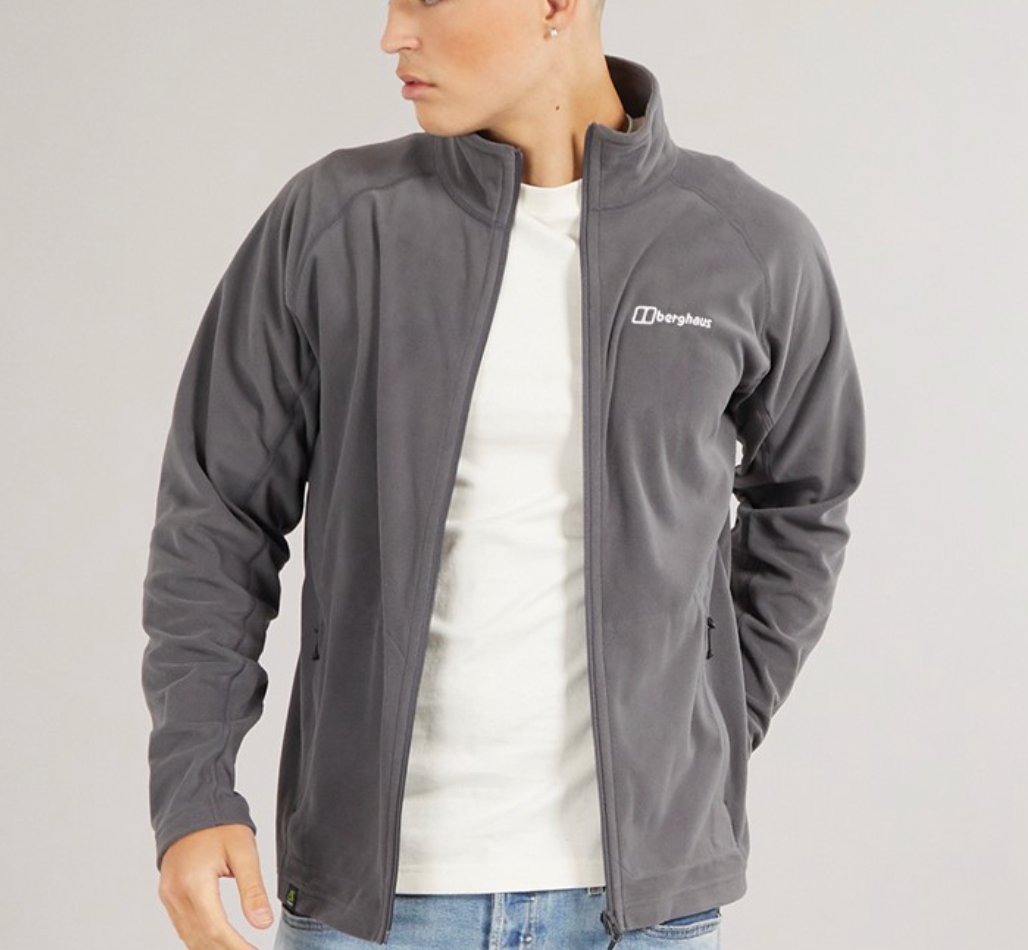 Berghaus | Mens Anwick Full Zip Fleece Jacket Grey Pinstripe