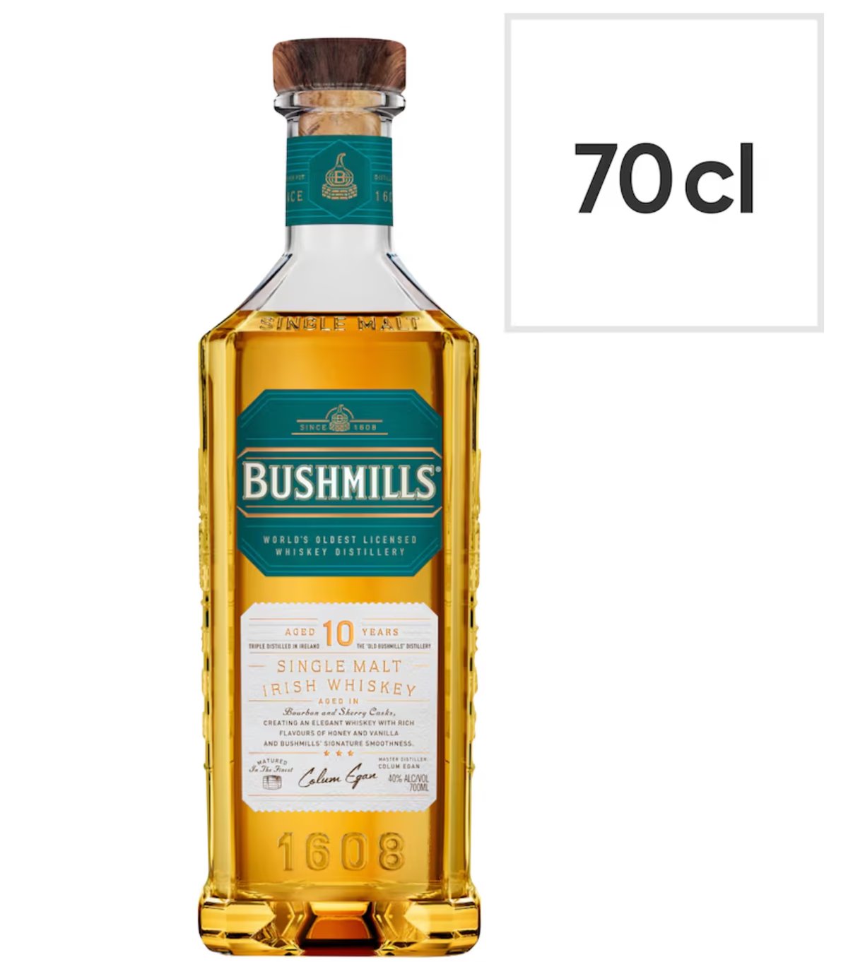 Bushmills Single Malt Irish Whiskey Aged 10 Years 700ml