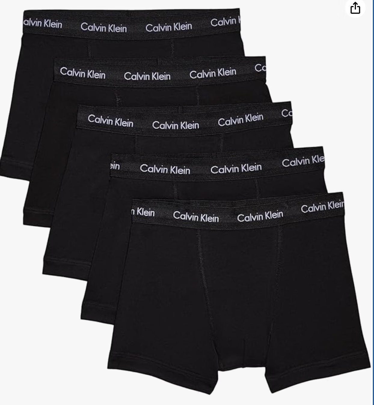 Calvin Klein Men’s 5 Pack Trunks with Logo Waistband - Prime